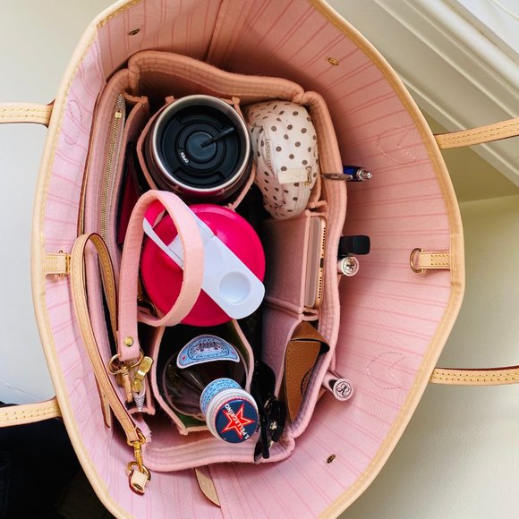BACK IN! 🙀😻LV Neverfull MM Purse Organizer Rose Ballerine - Picture 10 of 15